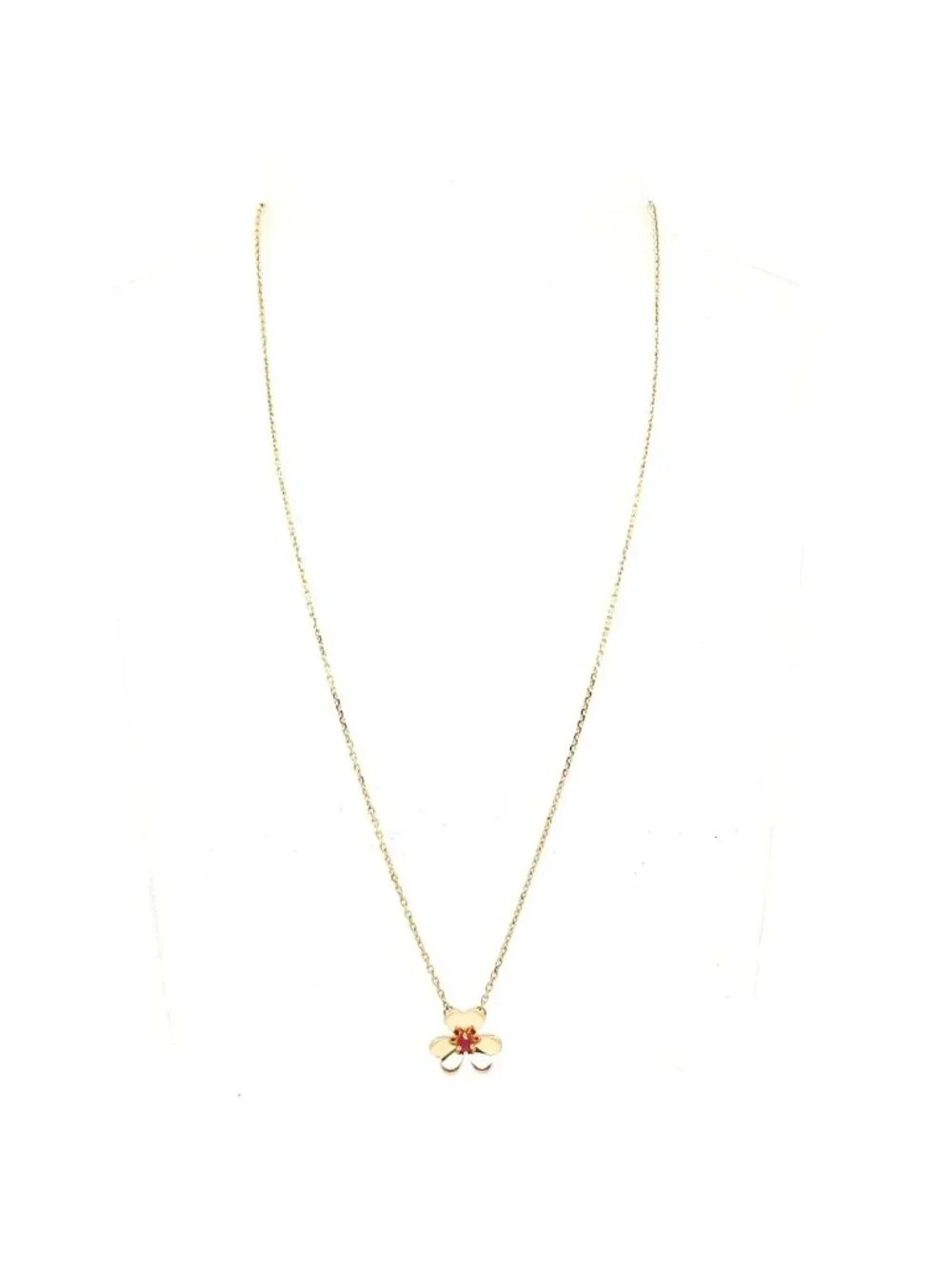 Van Cleef & Arpels Necklace Frivol Pendant Mini Model 18K Pink Gold Ruby